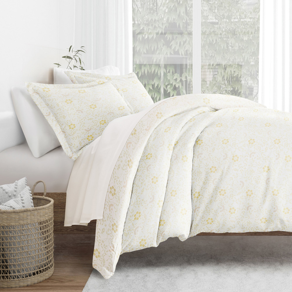 Patterned Soft Duvet Cover Bed Set - Garden Farmhouse