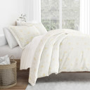 King Spring Vines White Patterned Soft Duvet Cover Bed Set - Garden Farmhouse