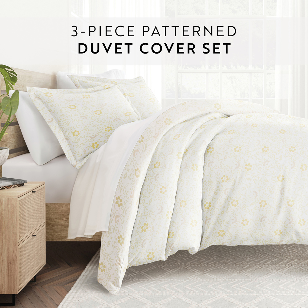 Patterned Soft Duvet Cover Bed Set - Garden Farmhouse