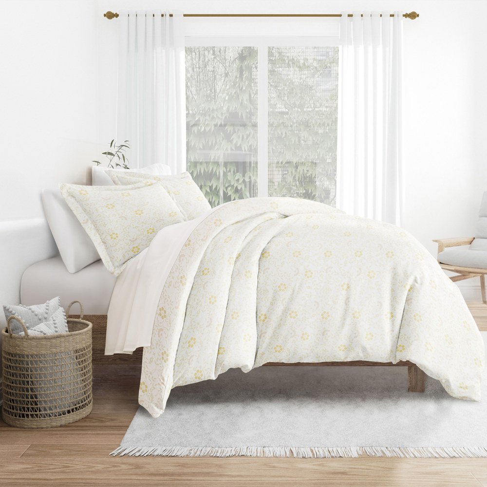 Patterned Soft Duvet Cover Bed Set - Garden Farmhouse