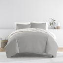 King Chevron Sleep Light Gray Patterned Soft Duvet Cover Bed Set - Geometric Patterns