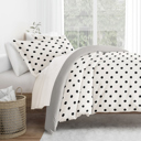 King Painted Polkadot Light Gray Patterned Soft Duvet Cover Bed Set - Geometric Patterns