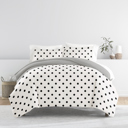 King Painted Polkadot Light Gray Patterned Soft Duvet Cover Bed Set - Geometric Patterns