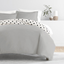 King Painted Polkadot Light Gray Patterned Soft Duvet Cover Bed Set - Geometric Patterns