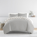 King Painted Polkadot Light Gray Patterned Soft Duvet Cover Bed Set - Geometric Patterns