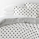 King Painted Polkadot Light Gray Patterned Soft Duvet Cover Bed Set - Geometric Patterns