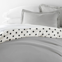 King Painted Polkadot Light Gray Patterned Soft Duvet Cover Bed Set - Geometric Patterns