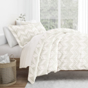 King Alps Chevron Light Gray Patterned Soft Duvet Cover Bed Set - Geometric Patterns