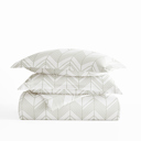 King Alps Chevron Light Gray Patterned Soft Duvet Cover Bed Set - Geometric Patterns