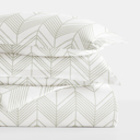 King Alps Chevron Light Gray Patterned Soft Duvet Cover Bed Set - Geometric Patterns