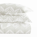 King Alps Chevron Light Gray Patterned Soft Duvet Cover Bed Set - Geometric Patterns