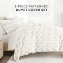 Queen Alps Chevron Light Gray Patterned Soft Duvet Cover Bed Set - Geometric Patterns