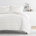 King Arrow Gray Patterned Soft Duvet Cover Bed Set - Geometric Patterns