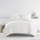 King Arrow Gray Patterned Soft Duvet Cover Bed Set - Geometric Patterns