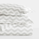 King Arrow Gray Patterned Soft Duvet Cover Bed Set - Geometric Patterns