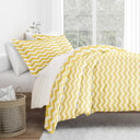 King Arrow Yellow Patterned Soft Duvet Cover Bed Set - Geometric Patterns