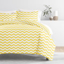 King Arrow Yellow Patterned Soft Duvet Cover Bed Set - Geometric Patterns