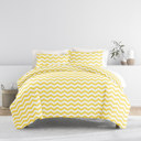 King Arrow Yellow Patterned Soft Duvet Cover Bed Set - Geometric Patterns