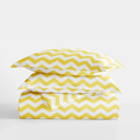 King Arrow Yellow Patterned Soft Duvet Cover Bed Set - Geometric Patterns