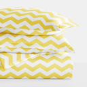 King Arrow Yellow Patterned Soft Duvet Cover Bed Set - Geometric Patterns