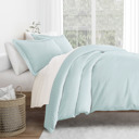 King Puffed Chevron Light Blue Patterned Soft Duvet Cover Bed Set - Geometric Patterns