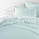 King Puffed Chevron Light Blue Patterned Soft Duvet Cover Bed Set - Geometric Patterns