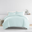 Queen Puffed Chevron Light Blue Patterned Soft Duvet Cover Bed Set - Geometric Patterns