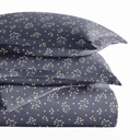 King Midnight Blossoms Navy Patterned Soft Duvet Cover Bed Set - Modern Elegance