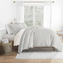 King Quatrefoil Gray Patterned Soft Duvet Cover Bed Set - Modern Elegance