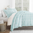 King Thatch Aqua Patterned Soft Duvet Cover Bed Set - Modern Elegance