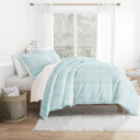 King Thatch Aqua Patterned Soft Duvet Cover Bed Set - Modern Elegance