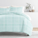 King Thatch Aqua Patterned Soft Duvet Cover Bed Set - Modern Elegance