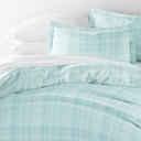 King Thatch Aqua Patterned Soft Duvet Cover Bed Set - Modern Elegance