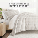 King Thatch Gray Patterned Soft Duvet Cover Bed Set - Modern Elegance