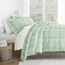 Queen Thatch Forest Patterned Soft Duvet Cover Bed Set - Modern Elegance