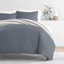 King Desert Stripe Navy Patterned Soft Duvet Cover Bed Set - Striped Patterns