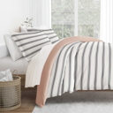 King Desert Stripe Rose Patterned Soft Duvet Cover Bed Set - Striped Patterns