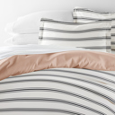 Queen Desert Stripe Rose Patterned Soft Duvet Cover Bed Set - Striped Patterns