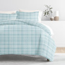 King Polka Dot Aqua Patterned Soft Duvet Cover Bed Set - Striped Patterns