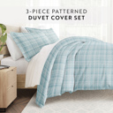 King Polka Dot Aqua Patterned Soft Duvet Cover Bed Set - Striped Patterns