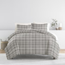 King Polka Dot Gray Patterned Soft Duvet Cover Bed Set - Striped Patterns