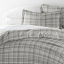 King Polka Dot Gray Patterned Soft Duvet Cover Bed Set - Striped Patterns