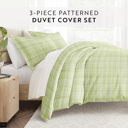 King Polka Dot Moss Patterned Soft Duvet Cover Bed Set - Striped Patterns