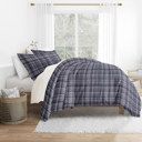 King Polka Dot Navy Patterned Soft Duvet Cover Bed Set - Striped Patterns