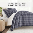 King Polka Dot Navy Patterned Soft Duvet Cover Bed Set - Striped Patterns