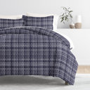 Queen Polka Dot Navy Patterned Soft Duvet Cover Bed Set - Striped Patterns