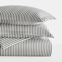 King Ribbon Gray Patterned Soft Duvet Cover Bed Set - Striped Patterns