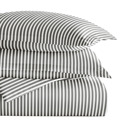 King Ribbon Gray Patterned Soft Duvet Cover Bed Set - Striped Patterns