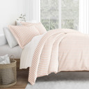 King Puffed Rugged Stripes Blush Patterned Soft Duvet Cover Bed Set - Striped Patterns