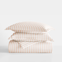 King Puffed Rugged Stripes Blush Patterned Soft Duvet Cover Bed Set - Striped Patterns